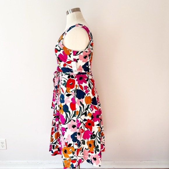 NWT Donna Morgan Bright Floral Midi Dress with Pockets Flattering - Picture 3 of 8